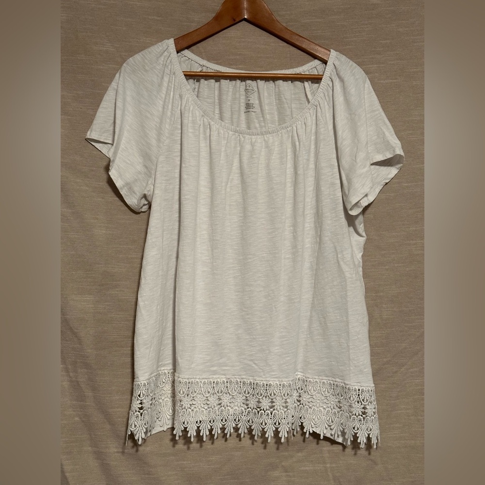 St. John's Bay Lace Trim Blouse